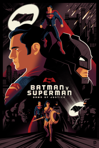 Illustration for article titled The Gang's All Here in This Vibrant Poster for Batman v Superman